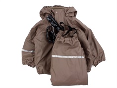 CeLaVi coffee quartz rainwear pants and jacket with fleece lining